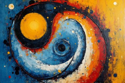 peinture artistique très colorées mêlant le bleu_enroule.jpg